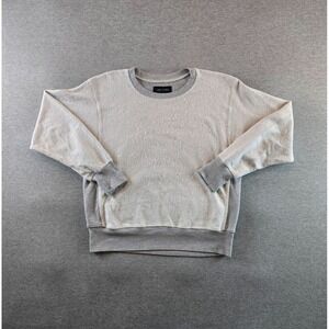 LES TIEN Sweatshirt Mens XXS‎ Gray Reverse Terry Cloth Raglan Crew Pullover USA